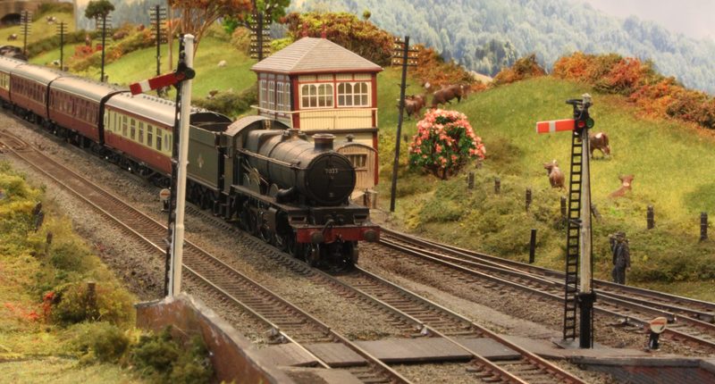 An express passing the signal box