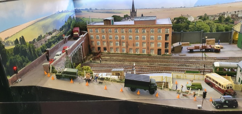 Roadworks causing a traffic jam